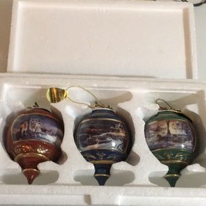 💥CHARITY SALE Terry Redlin Vintage Bradford Exchange Christmas Baubles
